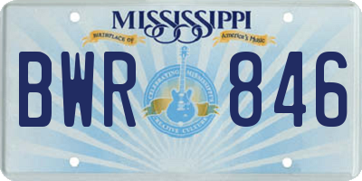 MS license plate BWR846