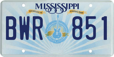 MS license plate BWR851