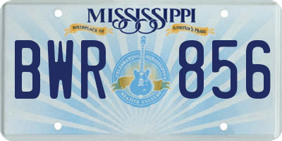 MS license plate BWR856