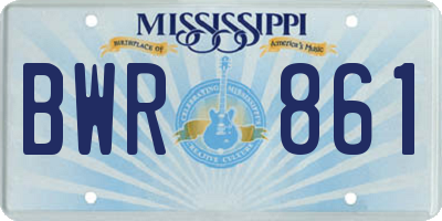 MS license plate BWR861