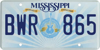 MS license plate BWR865