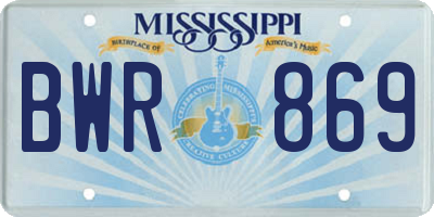 MS license plate BWR869