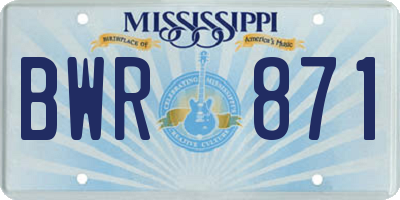 MS license plate BWR871