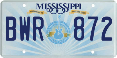 MS license plate BWR872