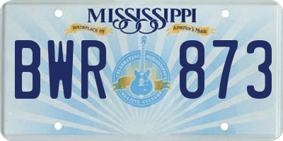 MS license plate BWR873