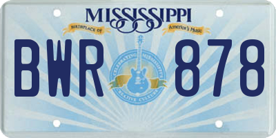 MS license plate BWR878