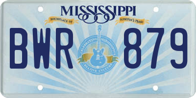 MS license plate BWR879