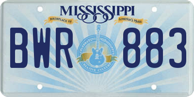 MS license plate BWR883