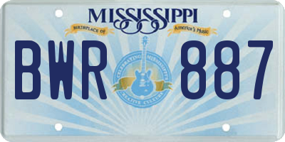 MS license plate BWR887