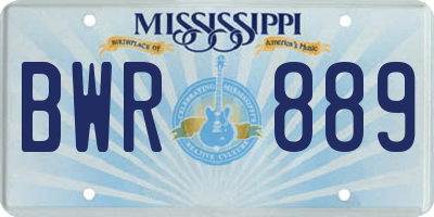 MS license plate BWR889