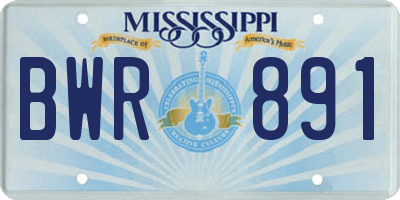 MS license plate BWR891