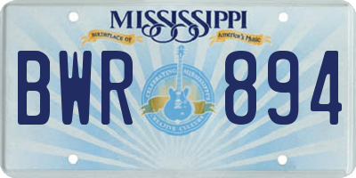 MS license plate BWR894