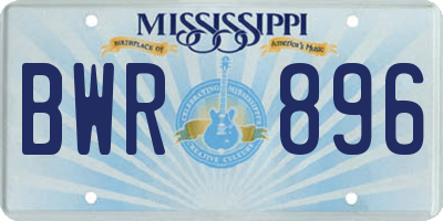 MS license plate BWR896