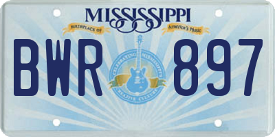 MS license plate BWR897