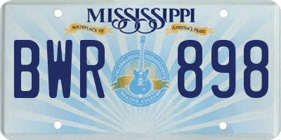 MS license plate BWR898