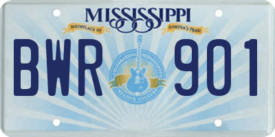 MS license plate BWR901