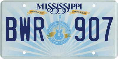 MS license plate BWR907