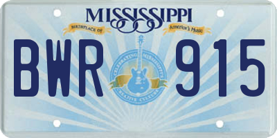 MS license plate BWR915