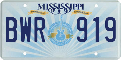 MS license plate BWR919