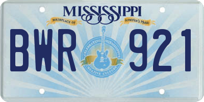 MS license plate BWR921