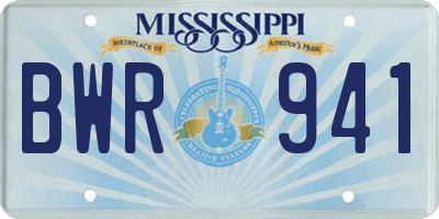 MS license plate BWR941