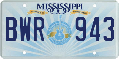 MS license plate BWR943