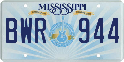 MS license plate BWR944