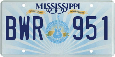 MS license plate BWR951