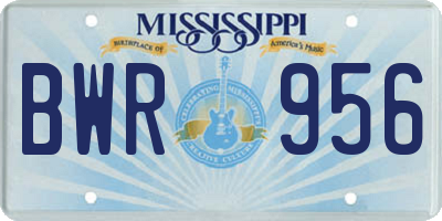MS license plate BWR956