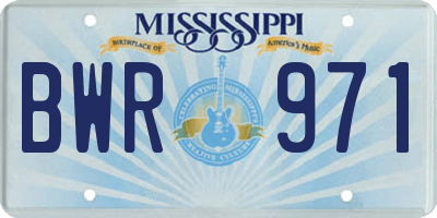 MS license plate BWR971