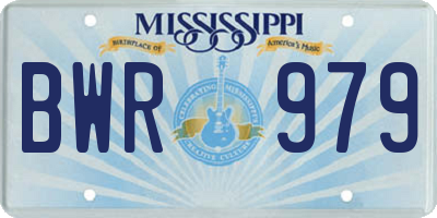 MS license plate BWR979