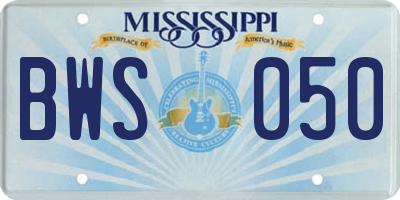 MS license plate BWS050