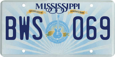 MS license plate BWS069