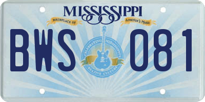 MS license plate BWS081