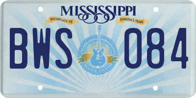 MS license plate BWS084