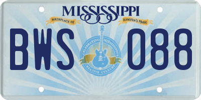 MS license plate BWS088