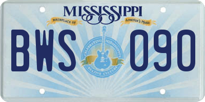 MS license plate BWS090