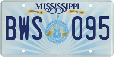 MS license plate BWS095
