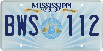 MS license plate BWS112