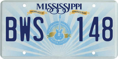 MS license plate BWS148