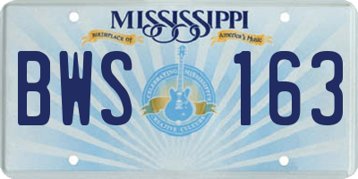 MS license plate BWS163