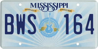 MS license plate BWS164