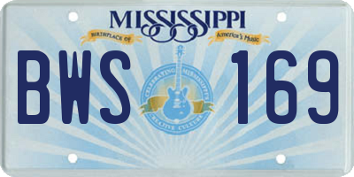 MS license plate BWS169