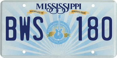 MS license plate BWS180
