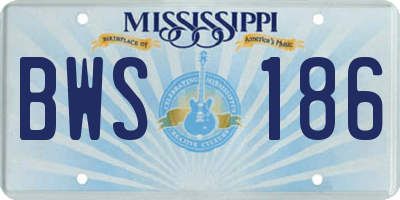 MS license plate BWS186