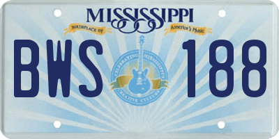 MS license plate BWS188