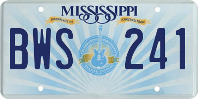 MS license plate BWS241