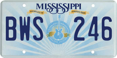 MS license plate BWS246