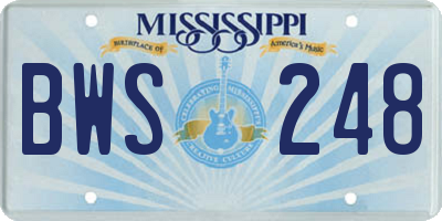 MS license plate BWS248