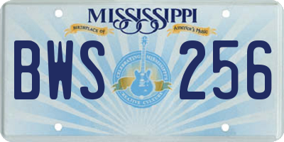 MS license plate BWS256